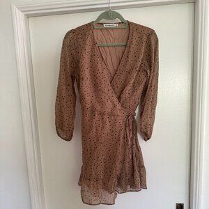 Brown Polka Dot Dress -- S
